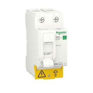 R9R51263, Schneider Electric Residual Current Circuit Breaker (RCCB), Resi9, 2P, 63A, AC type, 30mA