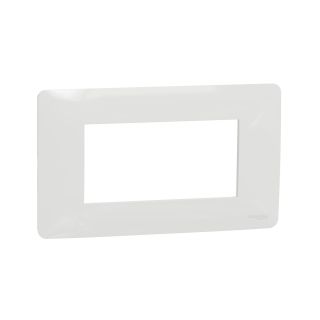 NU210418, Schneider Electric New Unica 1-Gang Cover Frame, 4 Modules, White