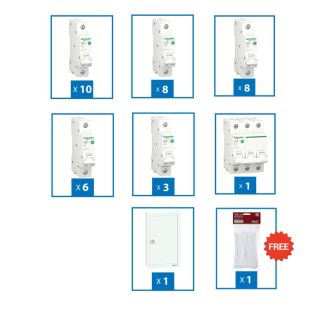 Schneider Electric Acti9 Disbo Vertical 36way Panel Bundle with Circuit Breakers + Free HIMEL Cable Tie, 350x4.8 mm