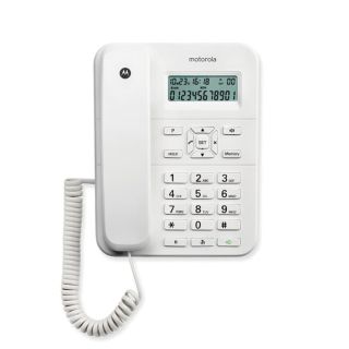 Motorola CT202 Corded Phone with Display & Caller ID – White