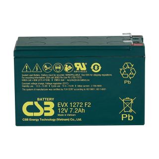 CSB EVX1272F2 VRLA Deep Cycle AGM Battery, 12 V 7.2 Ah