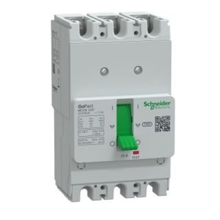 G12T3F25, Schneider Electric Gopact MCCB, 3,Pole 25A Circuit Breaker, 10kA at 415VAC
