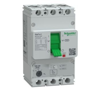 G20F3A200, Schneider Electric Gopact MCCB, 3,Pole 200A Circuit Breaker, 36kA at 415VAC