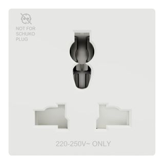 International Socket outlet, Miluz E, 16A, 250V, 2 Module, White, M3TB426_IS