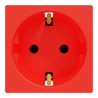 M3TB426_UPS_GR, German Socket Outlet, Miluz E, 16A 250V, 2 Pin with Earth UPS, 2 Module, Red