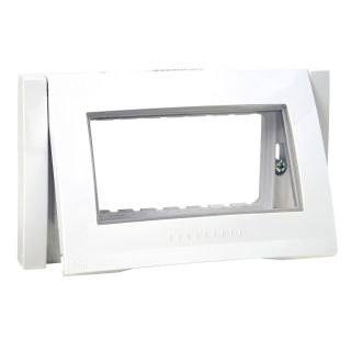Schneider Electric Unica Plus Cover Frame, Fix Frame, 1 Gang, 4 Modules, White, MGU11.104.18