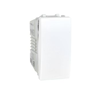Schneider Electric Unica, Push Button, 1 Way, 10 A 250 VAC, 1M, White, MGU3.106.18