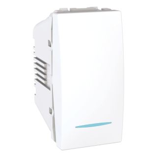 MGU3.106T.18N, Schneider Electric Unica, push-button, 1-way, 10 A 250 VAC, 1M, White