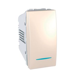 Schneider Electric Unica,Button,10 A 250 VAC, 1M - Cream, MGU3.106T.25N
