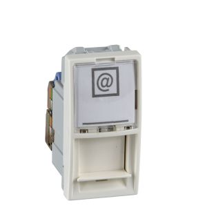 Schneider Electric, Unica - 1 RJ45 socket (S-One) - 1 m - Cat.6 (MGU3.414.25)