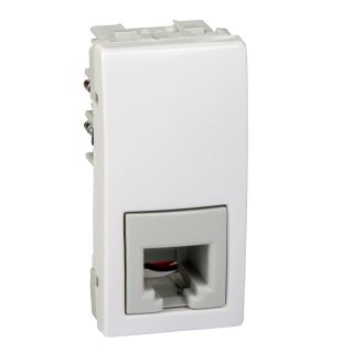 MGU3.490.18, Schneider Electric Unica, 1 Telephone Socket, RJ11, 1 Module, White
