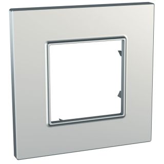 Schneider Electric, Unica Quadro Metallized - cover frame - 1 gang - silver, MGU6.702.55