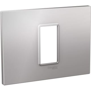 Schneider Electric Unica Quadro, Cover Frame, 1 Module, Silver, MGU6.801.55