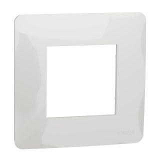 Schneider Electric Unica Studio 1-Gang Cover Frame 2 Modules, White, NU200218