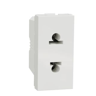 New Unica 2P 16A Euroamerican Socket Outlet, Glossy White, NU302018