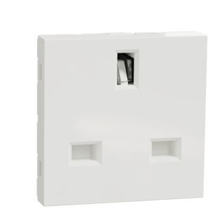 New Unica British Socket-outlet with shutter 2P+E, 15A, Glossy Whit, NU304518