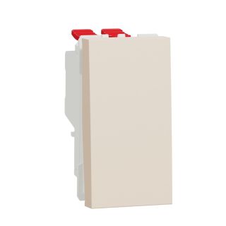 NU310544, Schneider Electric New Unica Intermediate Switch, 10AX, 1 Module, Screwless Terminals, Untreated, IP4X, Beige