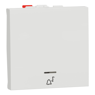 New Unica Push-button 10 A, 2 Modules, White, NU320618CN