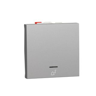 Schneider Electric New Unica Push-button, 10A, 2 Modules, Aluminium, NU320630CN