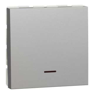 Schneider Electric Unica Top/Class, Rocker Switch, 1-Way, 32A 250 VAC , 2M, Aluminum, NU323230S