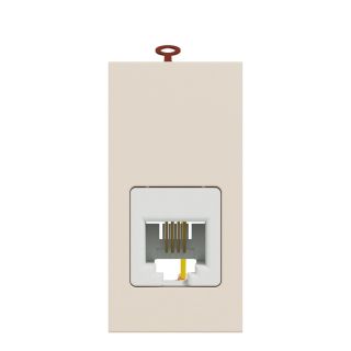 New Unica Telephone Socket - RJ12, 1 Connector, 1 Module, Beige, NU349144