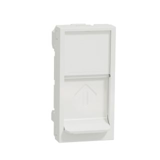 NU946018, Schneider Electric New Unica Central Plate RJ45 Cover Keystone/Systimax 1module, White