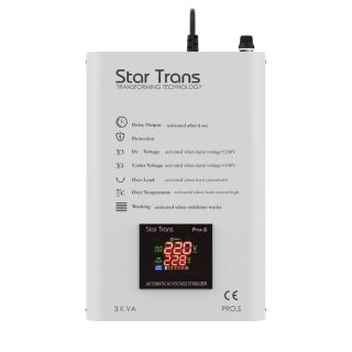 Star Trans 3kVA Single Phase Stabilizer Servo Pro-S Series