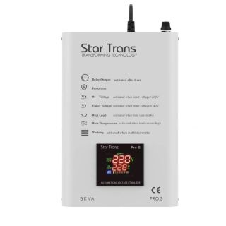 Star Trans 5kVA Single Phase Stabilizer Servo Pro-S Series, PRO-S 1PH: 5KVA
