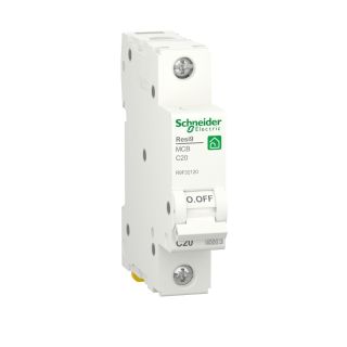 R9F32120, Schneider Electric Resi9 Miniature Circuit Breaker (MCB), 1P, 20A, C curve, 4500A