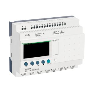 SR2B201JD, Schneider Electric Compact Smart Relay, Zelio Logic, 20 I O, 12 VDC, Cock, Display