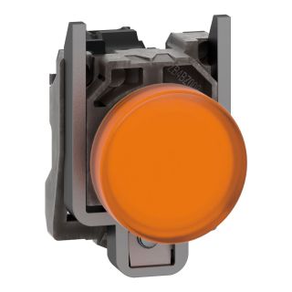 XB4BVB5, Schneider Electric Pilot light, Metal, Orange, Ø22, plain lens with integral LED,24 V AC/D