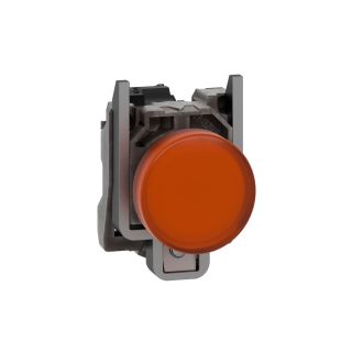 XB4BVM5, Schneider Electric Pilot light, metal, orange, 22mm Mounting, plain lens with integral LED, 230...240 VAC