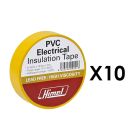 HHEET0151910Y/1, HIMEL SET OF 10 Electrical Insulation PVC Tape ROLL 0.15mmX19mmX10m Yellow