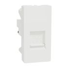 Schneider Electric Telephone Outlet, Miluz E, 6 Pin, 4 Wire, Mechanism With Shutter, White, M3TB1_RJ4M