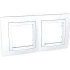 Schneider Electric Unica Basic, Cover Frame, 2 gangs, H71, White/White, MGU2.004.18