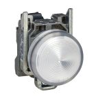 XB4BVM1, Schneider Electric Pilot Light, Metal, White, Ø22, Plain Lens with Integral LED, 230-240V AC