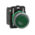 XB5AW33B5, Schneider Electric Illuminated Push Button, Plastic, Flush, Green, 22mm, Spring Return, 24V AC/DC, 1 Normally Open + 1 Normally Closed