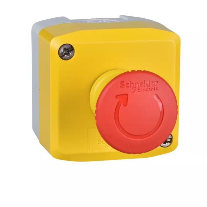 Control Station Plastic Yellow Lid Red Mushroom Push Button Turn To Release N Gila Electric